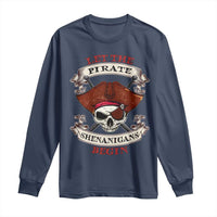 Let The Pirate Shenanigans Begin Long Sleeve Shirt Funny Crossbones Freebooter - Wonder Print Shop