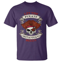 Let The Pirate Shenanigans Begin T Shirt Funny Crossbones Freebooter - Wonder Print Shop