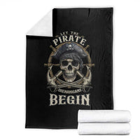 Funny Let The Pirate Shenanigans Begin Throw Blanket Vintage Captain Crossbones Freebooter - Wonder Print Shop