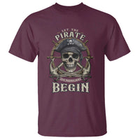 Funny Let The Pirate Shenanigans Begin T Shirt Vintage Captain Crossbones Freebooter - Wonder Print Shop
