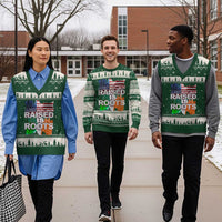 Irish American V-Neck Knit Sweater Vest American Raised Irish Roots St Patrick's Day - Wonder Print Shop