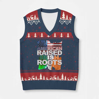 Irish American V-Neck Knit Sweater Vest American Raised Irish Roots St Patrick's Day - Wonder Print Shop
