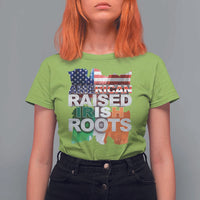 Irish American T Shirt For Women American Raised Irish Roots St Patrick's Day