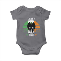 Funny St Patrick's Day Mothman Baby Onesie Lurky Vibes Shamrock Retro Ireland Flag