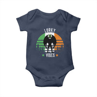 Funny St Patrick's Day Mothman Baby Onesie Lurky Vibes Shamrock Retro Ireland Flag