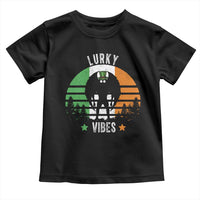Funny St Patrick's Day Mothman Toddler T Shirt Lurky Vibes Shamrock Retro Ireland Flag