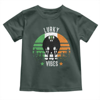 Funny St Patrick's Day Mothman Toddler T Shirt Lurky Vibes Shamrock Retro Ireland Flag