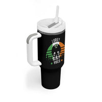 Funny St Patrick's Day Mothman Tumbler With Handle Lurky Vibes Shamrock Retro Ireland Flag