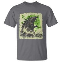 Funny St Patrick's Day Japanese Giant Monster T Shirt Vintage Shamrock Tsunami