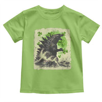 Funny St Patrick's Day Japanese Giant Monster Toddler T Shirt Vintage Shamrock Tsunami