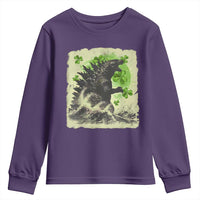 Funny St Patrick's Day Japanese Giant Monster Youth Sweatshirt Vintage Shamrock Tsunami