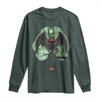 Funny St Patrick's Day Mothman Cryptid Creature Shamrock Long Sleeve Shirt