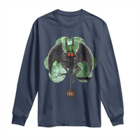 Funny St Patrick's Day Mothman Cryptid Creature Shamrock Long Sleeve Shirt