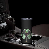 Funny St Patrick's Day Mothman Cryptid Creature Shamrock Skinny Tumbler