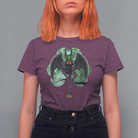 Funny St Patrick's Day Mothman Cryptid Creature Shamrock T Shirt For Women