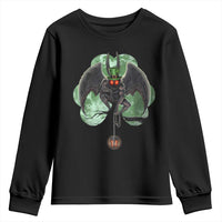 Funny St Patrick's Day Mothman Cryptid Creature Shamrock Youth Sweatshirt