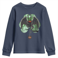 Funny St Patrick's Day Mothman Cryptid Creature Shamrock Youth Sweatshirt