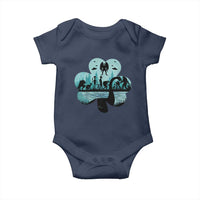 Funny Cryptid St Patrick's Day Baby Onesie Bigfoot Mothman Aliens Shamrock