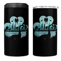 Funny Cryptid St Patrick's Day 4 in 1 Can Cooler Tumbler Bigfoot Mothman Aliens Shamrock