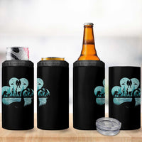 Funny Cryptid St Patrick's Day 4 in 1 Can Cooler Tumbler Bigfoot Mothman Aliens Shamrock