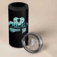 Funny Cryptid St Patrick's Day 4 in 1 Can Cooler Tumbler Bigfoot Mothman Aliens Shamrock