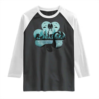 Funny Cryptid St Patrick's Day Raglan Shirt Bigfoot Mothman Aliens Shamrock