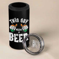 Funny Irish Beer Drinking 4 in 1 Can Cooler Tumbler This Guy Needs A Beer Ireland Flag - Wonder Print Shop