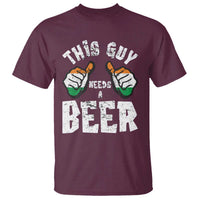Funny Irish Beer Drinking T Shirt This Guy Needs A Beer Ireland Flag