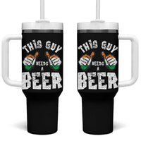 Funny Irish Beer Drinking Tumbler With Handle This Guy Needs A Beer Ireland Flag - Wonder Print Shop