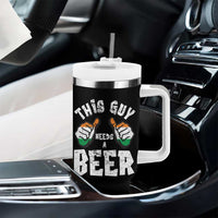 Funny Irish Beer Drinking Tumbler With Handle This Guy Needs A Beer Ireland Flag - Wonder Print Shop