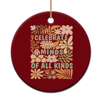 Celebrate Minds Of All Kinds Ceramic Ornament Autism Awareness Inspirational Quote Flowers