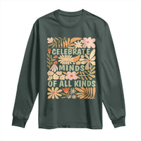 Celebrate Minds Of All Kinds Long Sleeve Shirt Autism Awareness Inspirational Quote Flowers