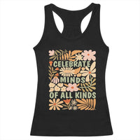 Celebrate Minds Of All Kinds Racerback Tank Top Autism Awareness Inspirational Quote Flowers