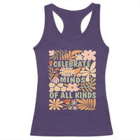 Celebrate Minds Of All Kinds Racerback Tank Top Autism Awareness Inspirational Quote Flowers