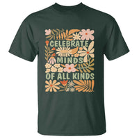 Celebrate Minds Of All Kinds T Shirt Autism Awareness Inspirational Quote Flowers