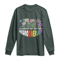 Celebrate The Spectrum Neurodiversity Long Sleeve Shirt Flower Autism Awareness ASD ADHD