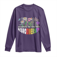 Celebrate The Spectrum Neurodiversity Long Sleeve Shirt Flower Autism Awareness ASD ADHD