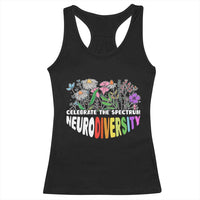 Celebrate The Spectrum Neurodiversity Racerback Tank Top Flower Autism Awareness ASD ADHD