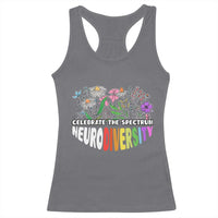 Celebrate The Spectrum Neurodiversity Racerback Tank Top Flower Autism Awareness ASD ADHD