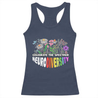 Celebrate The Spectrum Neurodiversity Racerback Tank Top Flower Autism Awareness ASD ADHD