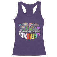Celebrate The Spectrum Neurodiversity Racerback Tank Top Flower Autism Awareness ASD ADHD