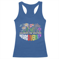Celebrate The Spectrum Neurodiversity Racerback Tank Top Flower Autism Awareness ASD ADHD