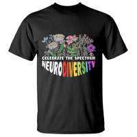Celebrate The Spectrum Neurodiversity T Shirt Flower Autism Awareness ASD ADHD