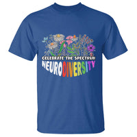 Celebrate The Spectrum Neurodiversity T Shirt Flower Autism Awareness ASD ADHD