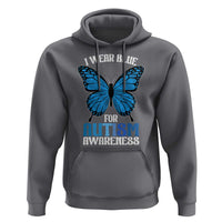 I Wear Blue For Autism Awareness Hoodie Blue Butterfly Puzzle Pieces