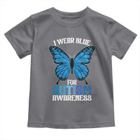 I Wear Blue For Autism Awareness Toddler T Shirt Blue Butterfly Puzzle Pieces