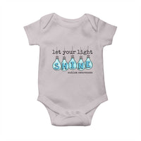 Let Your Light Shine Autism Awareness Baby Onesie Light Bulb Autism Acceptance