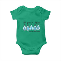 Let Your Light Shine Autism Awareness Baby Onesie Light Bulb Autism Acceptance