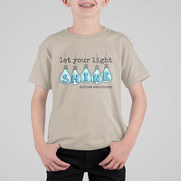 Let Your Light Shine Autism Awareness T Shirt For Kid Light Bulb Autism Acceptance