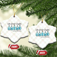 Let Your Light Shine Autism Awareness Ceramic Ornament Light Bulb Autism Acceptance